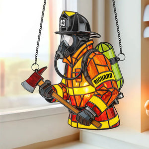 Firefighter Suncatcher Ornament - Personalized Gifts For Firefighters 01namg070725 - Ornament - GoDuckee