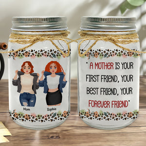 Personalized Gifts For Mom Mason Jar Light 03totn130125pa Mother Is Your Forever Friend - Drink Jar - GoDuckee