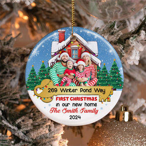 Custom Photo Gift for Family, First Christmas In New Home Ornament 02TODT111024 - Ornament - GoDuckee