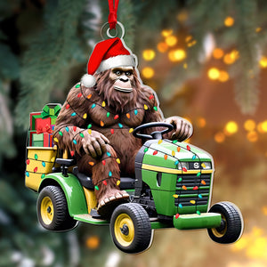 Personalized Christmas Gifts, Big Foot And Lawn Tractor Ornament 04OHQN260924 - Ornament - GoDuckee