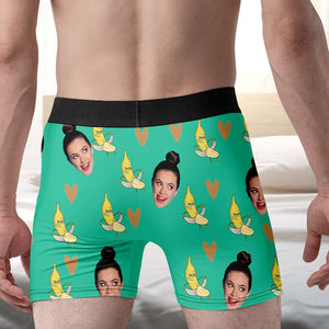 Custom Photo Gifts For Men Boxer Eat Banana 05XQMH080824 - Boxer Briefs - GoDuckee