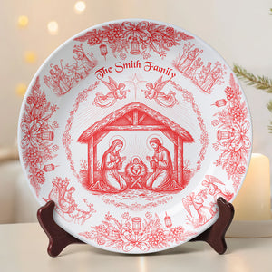 Personalized Christmas Gifts For Christian Family Ceramic Round Plate 01paqn260925 - Ceramic Round Plate - GoDuckee