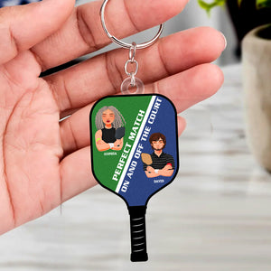 Personalized Gifts For Pickleball Couple Keychain 05totn051224pa - Keychains - GoDuckee