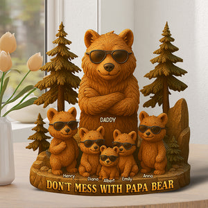 Papa Bear Acrylic Keychain - Personalized Gifts For Father 03TOQN260425 - Shaped Plaques - GoDuckee