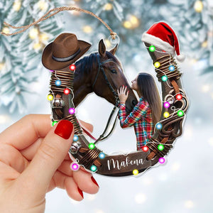 Custom Photo Gifts For Horse Lovers Christmas Acrylic Ornament 03OHLU141124 - Ornament - GoDuckee