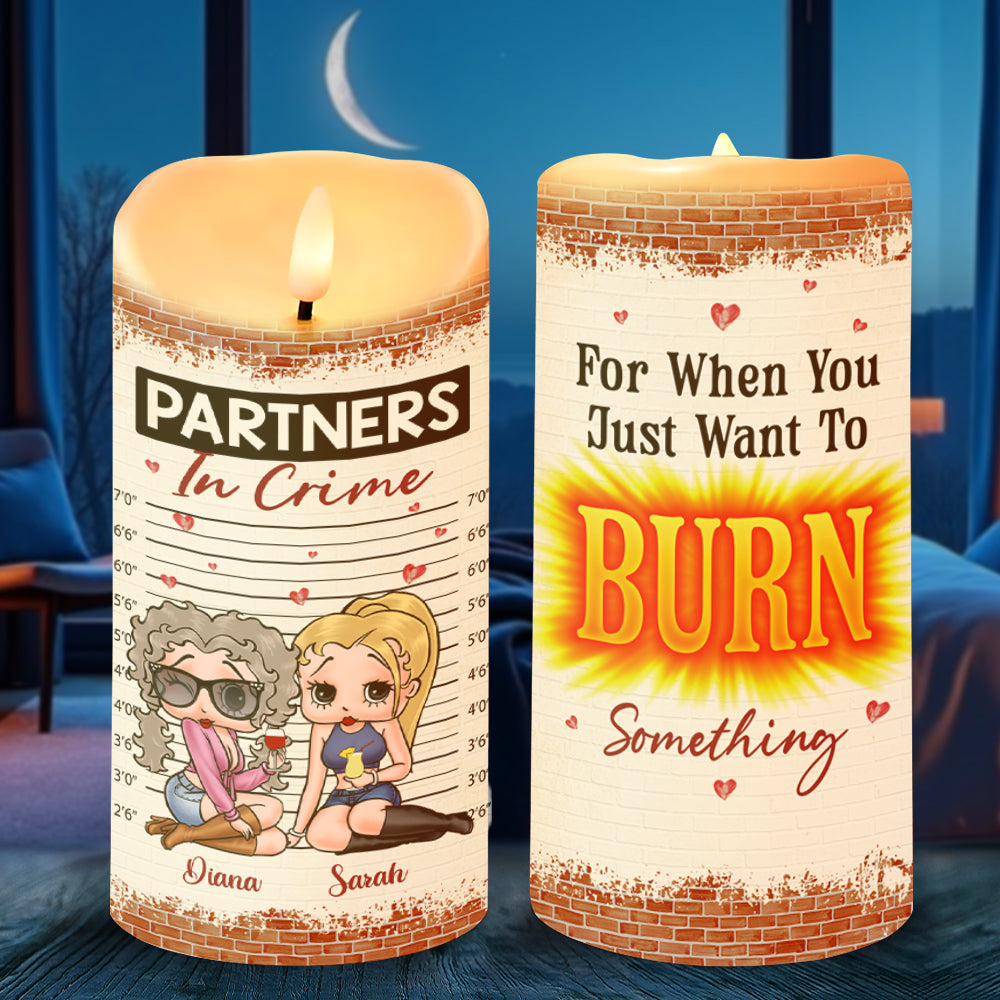 Personalized Gift For Friends LED Candle Partners In Crime 01KAQN031224HH - Led Candle - GoDuckee