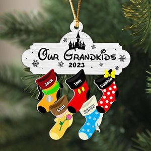 Gift For Family, Personalized Acrylic Ornament, Christmas Socks Kid Ornament, Christmas Gift 02NADT211023 - Ornament - GoDuckee