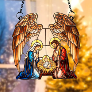 Holy Family Suncatcher Ornament - Personalized Christmas Gifts For Christian 03toqn150825 - Ornament - GoDuckee