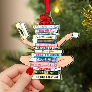 Gift For Book Lovers, Personalized Reading Girl Ornament, Christmas Gifts - Ornament - GoDuckee