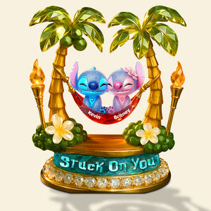 Stuck On You Acrylic Plaque Personalized Gifts For Couple 01OHDT060525 - Shaped Plaques - GoDuckee