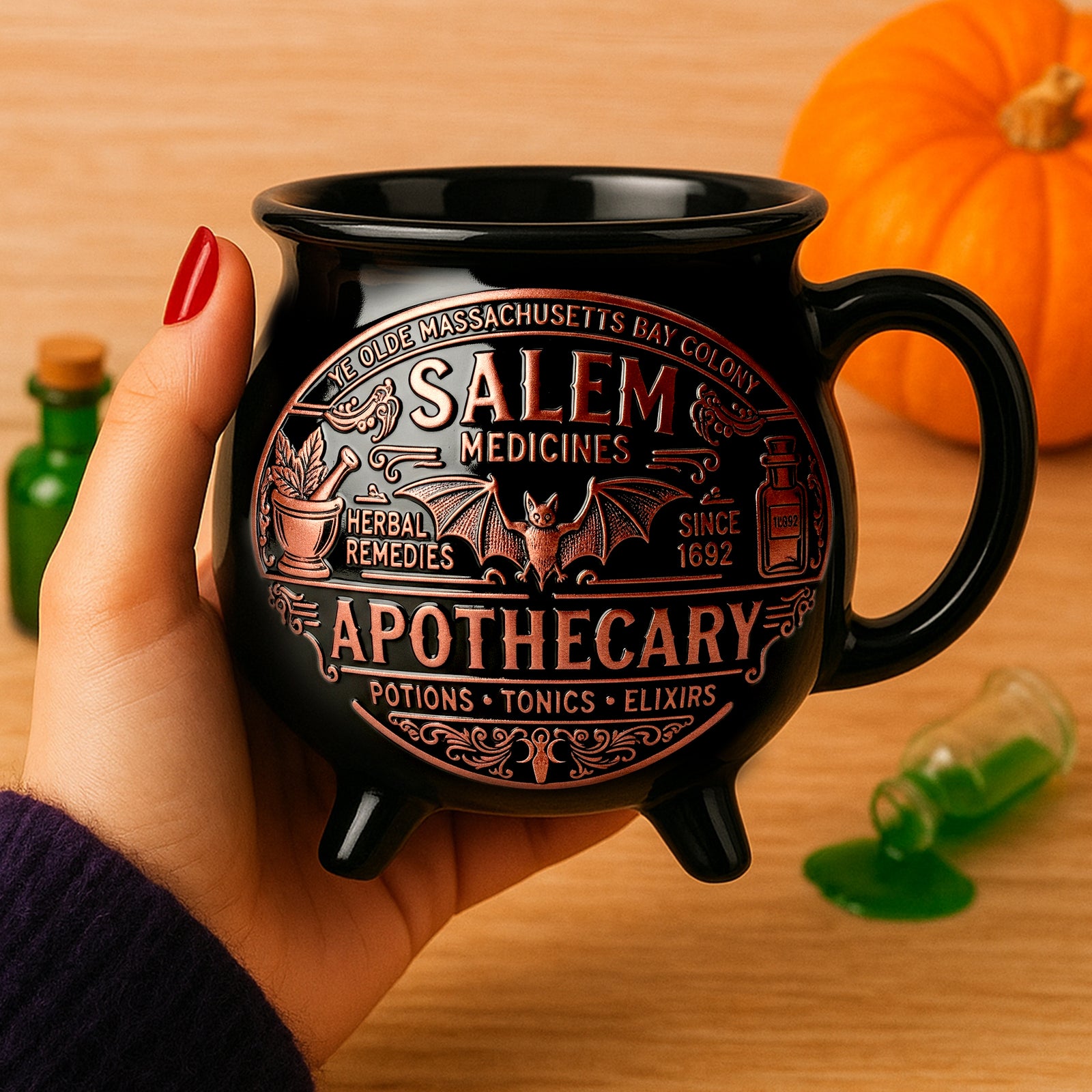 Witch Apothecary Cauldron Mug, Personalized Gifts For Witch Lovers 01qhtn210825 - Cauldron Mug - GoDuckee