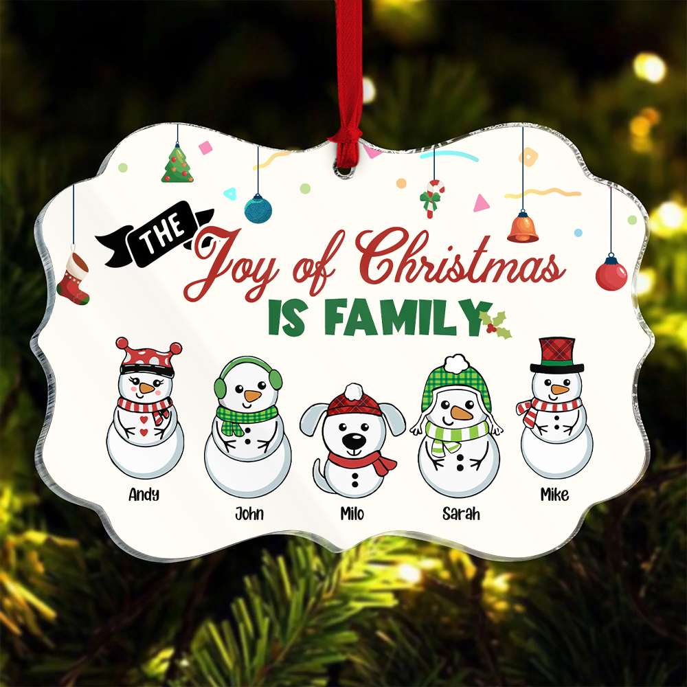 The Joy Of Christmas Is Family, Gift For Family, Personalized Ornament, Snowball Family Ornament, Christmas Gift 02PGHN200723 - Ornament - GoDuckee