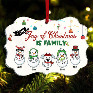 The Joy Of Christmas Is Family, Gift For Family, Personalized Ornament, Snowball Family Ornament, Christmas Gift 02PGHN200723 - Ornament - GoDuckee
