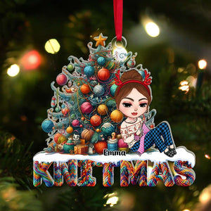 Personalized Gifts For Knitting Lovers Acrylic Ornament Christmas Tree Knit 02XQLU231124HH - Ornament - GoDuckee