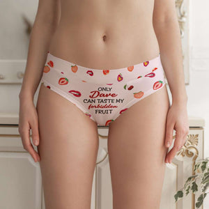 Personalized Gifts For Couple Women's Briefs Can Taste My Forbidden Fruit - Boxers & Briefs - GoDuckee