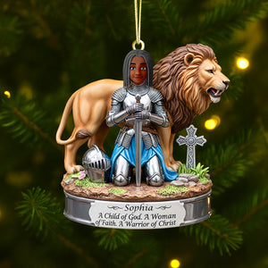 Warrior Of Christ Personalized Gifts For Christian Christmas Acrylic Ornament 02hutn220825 - Ornament - GoDuckee