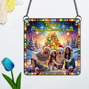 Custom Photo Gifts For Family Suncatcher Ornament 01dgpu280924 - Ornament - GoDuckee