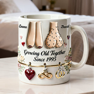 Growing Old Together Couples Coffee Mug - Personalized Gift For Couples 02NALU060126 - Coffee Mug - GoDuckee