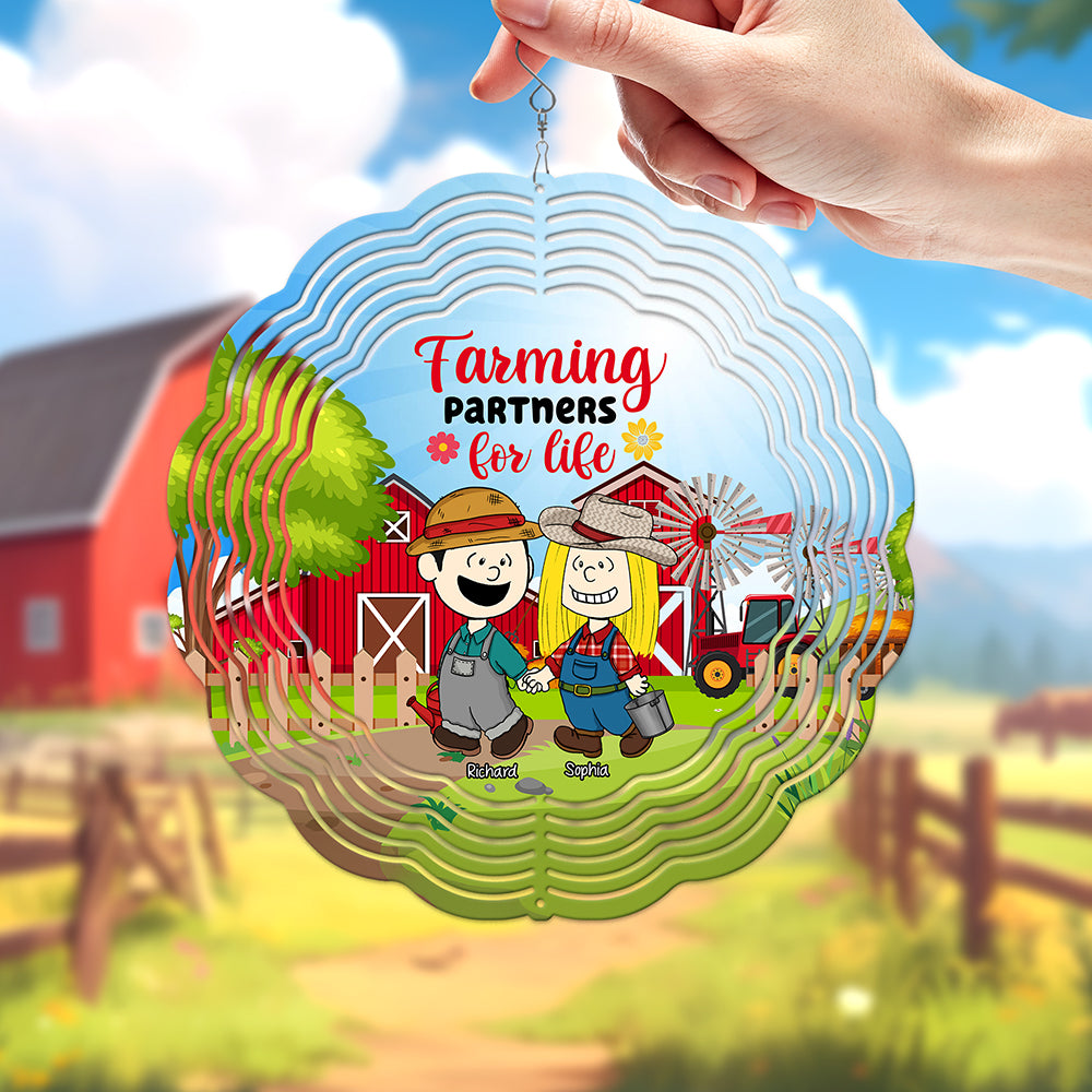 Personalized Gifts For Farmer Couple Wind Spinner 01kaqn220125hg - Ornament - GoDuckee