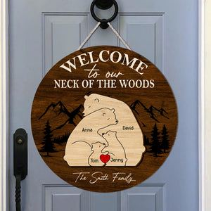 Personalized Gifts For Family Wood Sign Welcome To Our Neck Of The Woods - Wood Signs - GoDuckee