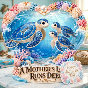 Turtle Mom Acrylic Plaque - Personalized Gifts For Mothers 04tyta200326 - Shaped Plaques - GoDuckee