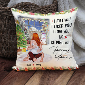 Forever Yours, Couple Gift, Personalized Square Pillow, Funny Coupe Pillow, Christmas Gift 04ACHN110923HH - Pillow - GoDuckee