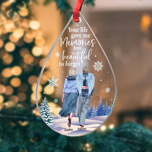 Your Life Gave Me Memories, Gift For Couple, Personalized Ornament, Old Couple Ornament, Christmas Gift - Ornament - GoDuckee