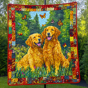 Golden Retriever Dog Christmas Quilt Bed Set Gifts For Dog Lovers 06HUDT041124 - Blanket - GoDuckee