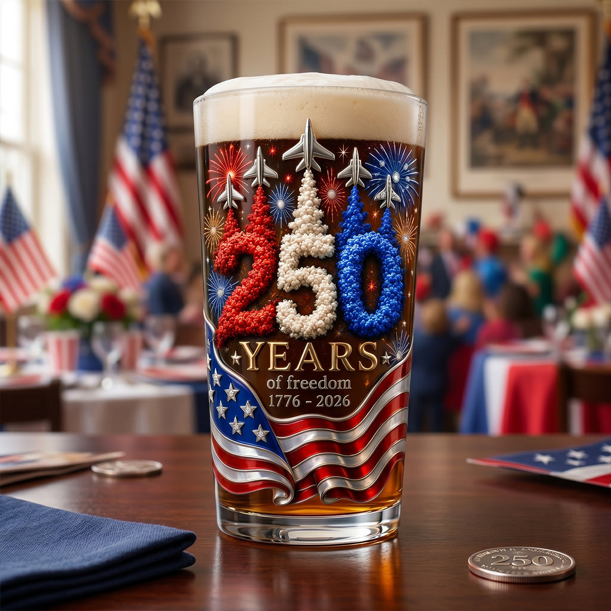 Independence Anniversary Tumbler Glass - Personalized Patriotic Gifts 04TOTN270526 - Beer Glasses - GoDuckee