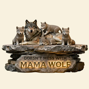 Mama Wolf Protection - Personalized Gifts For Wolf Lovers Acrylic Plaque 03HYDT270126 - Shaped Plaques - GoDuckee