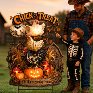 Spooky Farm Halloween Chick Yard Sign - Personalized Gifts For Halloween 071padh120826