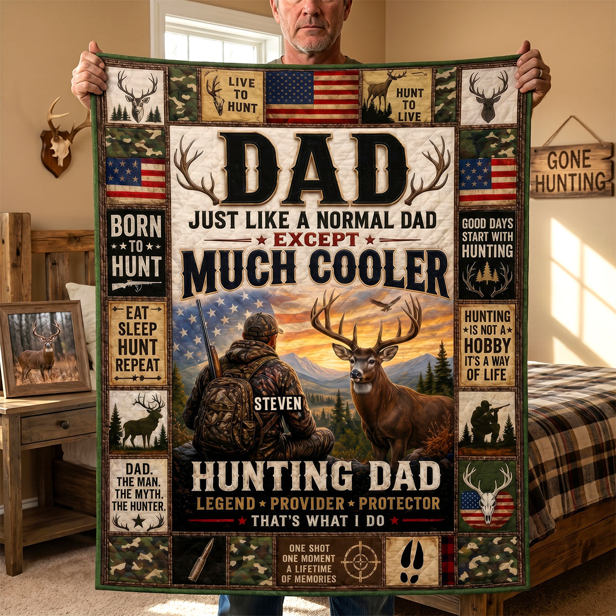 Born To Hunt Blanket - Personalized Gifts For Dad 03TYDH290426 - Blanket - GoDuckee