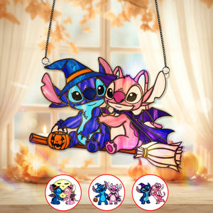 Halloween Couple Suncatcher - Personalized Gifts For Couple 01pgmg050825 - Ornament - GoDuckee