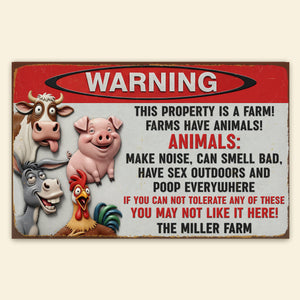 Funny Farm Animals Metal Sign – Personalized Gifts For Farmer 05naqn251125 - Metal Signs - GoDuckee