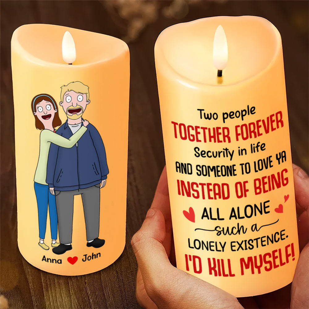 Personalized Gifts For Couple LED Candle 04xqtn241224hg Two People Together Forever - Led Candle - GoDuckee