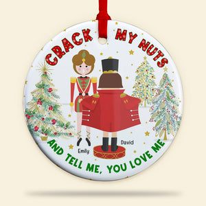 Tell Me, You Love Me-Personalized Ornament - Ceramic Circle Ornament-Gift For Him/ Gift For Her- Christmas Gift- Couple Ornament-03qhqn290823 - Ornament - GoDuckee