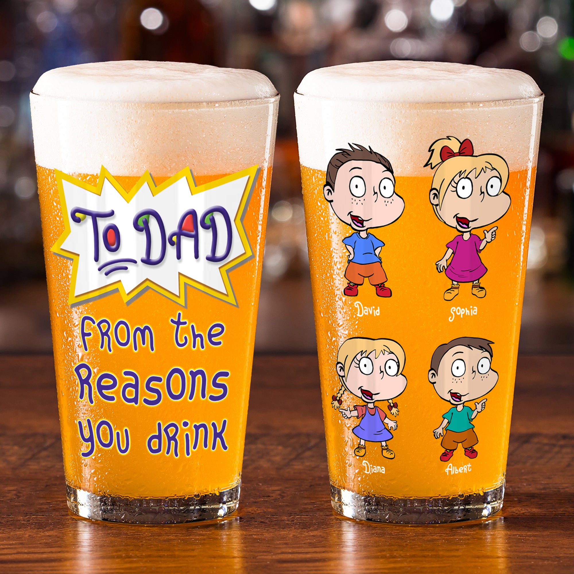 Personalized Gifts For Dad Beer Glass 01qhqn080524hh Father's Day - Drinkware - GoDuckee