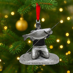 Fishing Trophy Moment Acrylic Ornament, Personalized Christmas Gifts For Fishing Lovers 02qhtn040925 - Ornament - GoDuckee