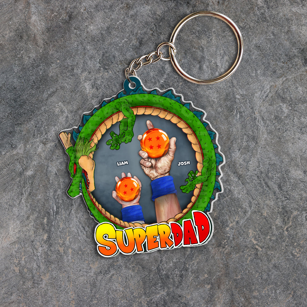 Personalized Gifts For Dad Keychain Dragon Dad 06QHPU050424 - Keychains - GoDuckee