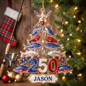 Fishing 250th USA  Anniversary Ornament - Personalized Gifts For Christmas 04pgqn220826