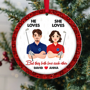 Personalized Gifts For Golf Lovers Couple Christmas Ornament 02hupu151024pa - Ornament - GoDuckee