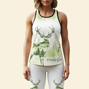 Country Girl Set Tank Top & Leggings - Personalized Gifts For Deer Lovers 03DTDT280625 - AOP Products - GoDuckee