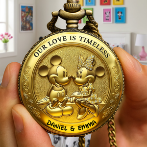 Love Is Timeless Pocket Watch - Personalized Gift For Couple 02TOLU230625 - Pocket Watch - GoDuckee