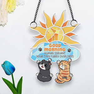 Personalized Gifts For Cat Lovers Suncatcher Window Hanging Ornament 01qhqn030624 - Ornaments - GoDuckee