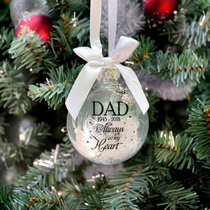 Dad Always In My Heart, Personalized Custom Photo Memorial Ornament, Gift For Christmas - Ornament - GoDuckee