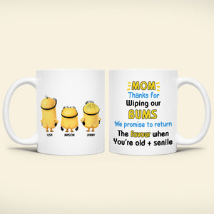 Personalized Gifts For Mom Coffee Mug Mom Thanks For Wiping Our Bums 04HTMH310124 - Coffee Mugs - GoDuckee