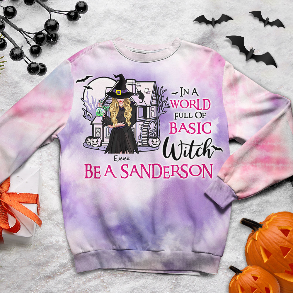 In A World Full Of Basic, Gift For Witch Lover, Personalized AOP Shirt, Witch Craft Shirt, Halloween Gift 03OHHN070923HH - AOP Products - GoDuckee