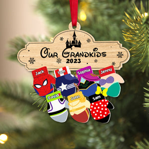 Family Mittens, Personalized 03NATN271023-02 Acrylic Ornament, Gift For Grandparents/Parents, Christmas Ornament - Ornament - GoDuckee