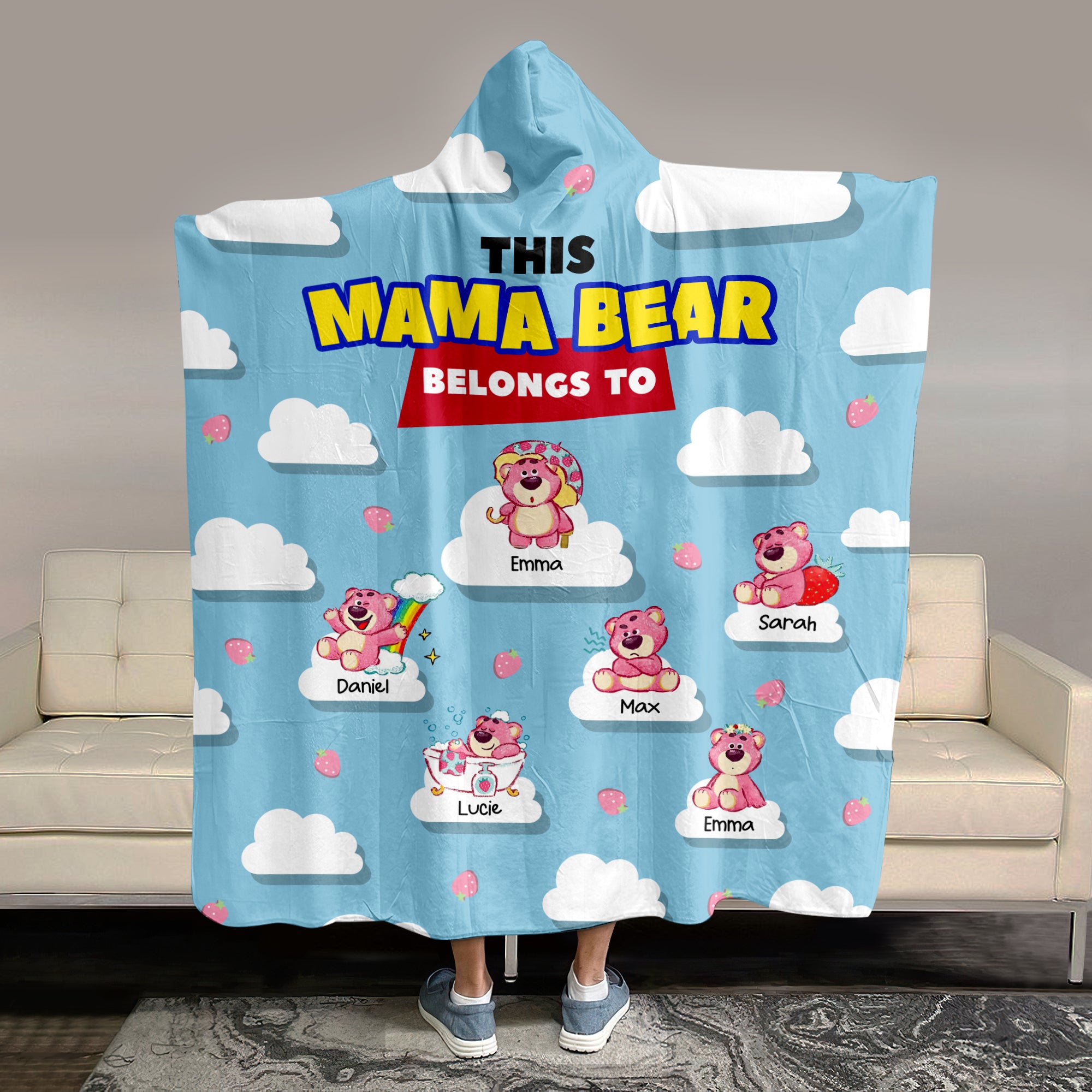 Personalized Gifts For Mom Wearable Blanket Hoodie This Mama Bear Belongs To 04HTHN020324 - Blankets - GoDuckee