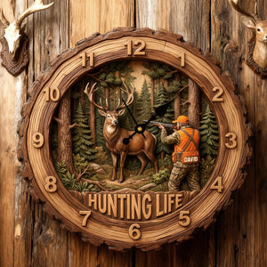 Personalized Gifts For Hunters Acrylic Hanging Wall Clock 03HUTN231225 - Hanging Wall Clock - GoDuckee